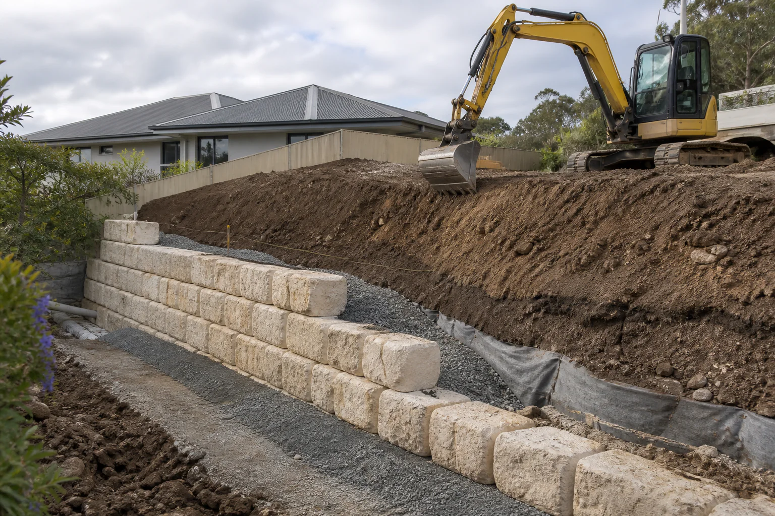 Retaining works